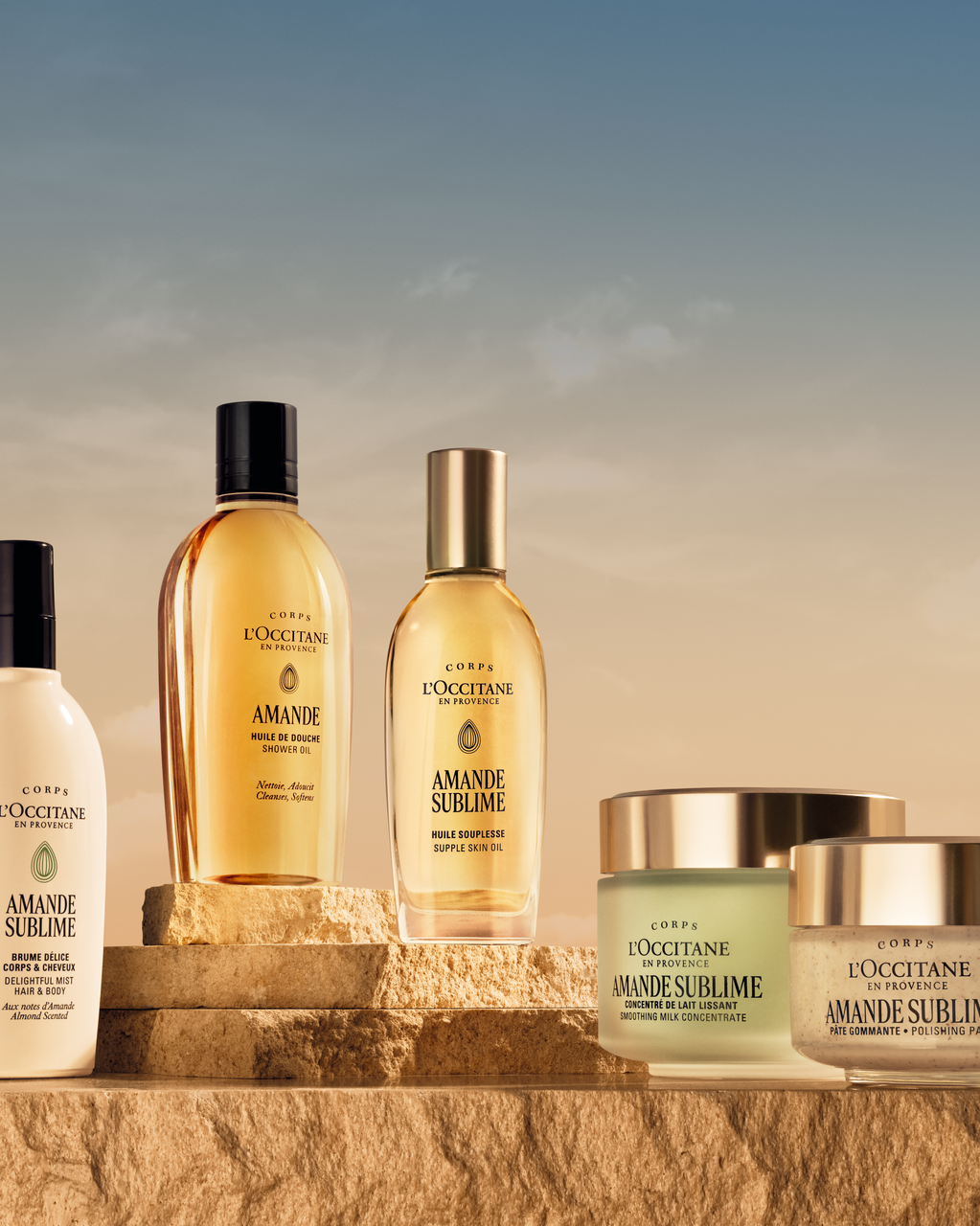 L'OCCITANE　AMANDE SUBLIME Rotina de Banho e Hidratação Amande Sublime (Amêndoa) | L'Occitane